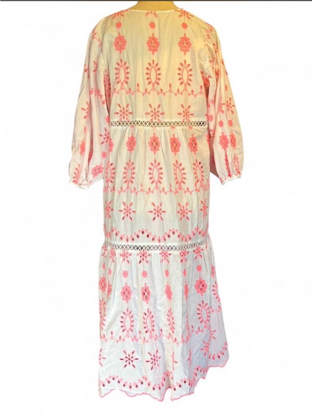 💓J.Crew Beach Dress • White with Pink Embroidery • Swim Cover Up - Picture 2 of 6